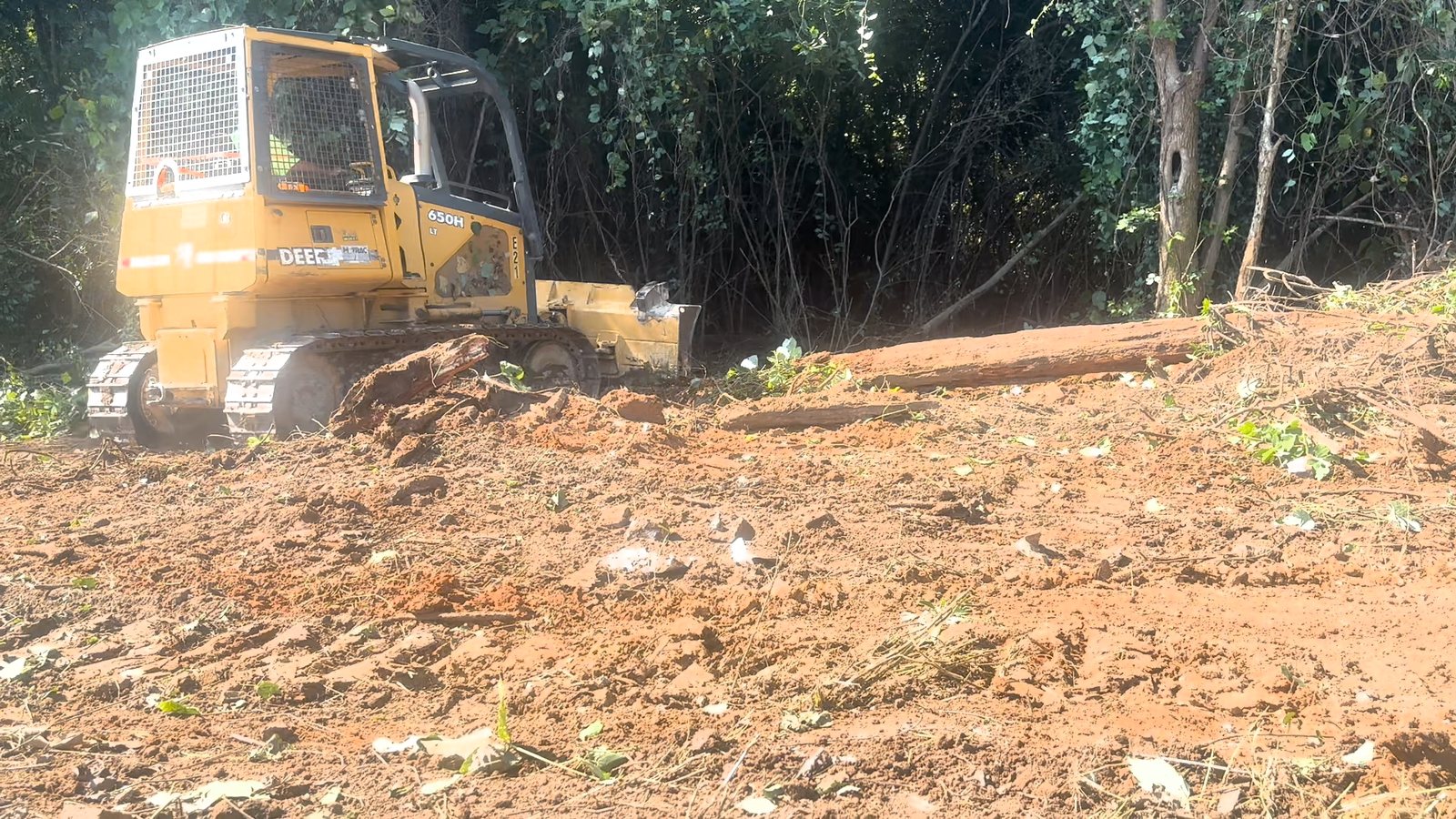 Dozer clearing kudzu in Pleasant Grove, AL — work in progress
