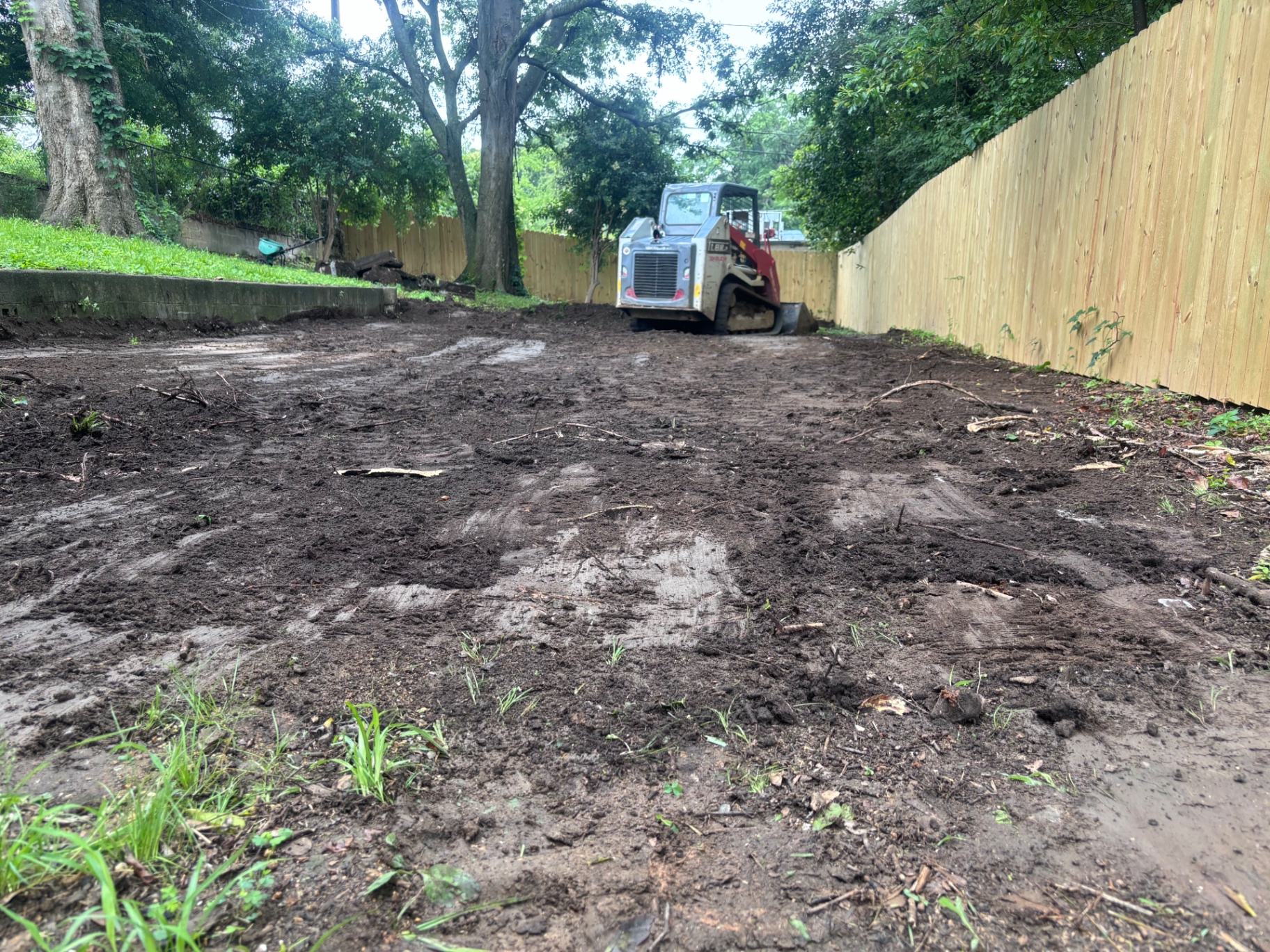Before: Backyard cleared, graded, and smoothed with fresh fill — ready for topsoil & seed — Jefferson County